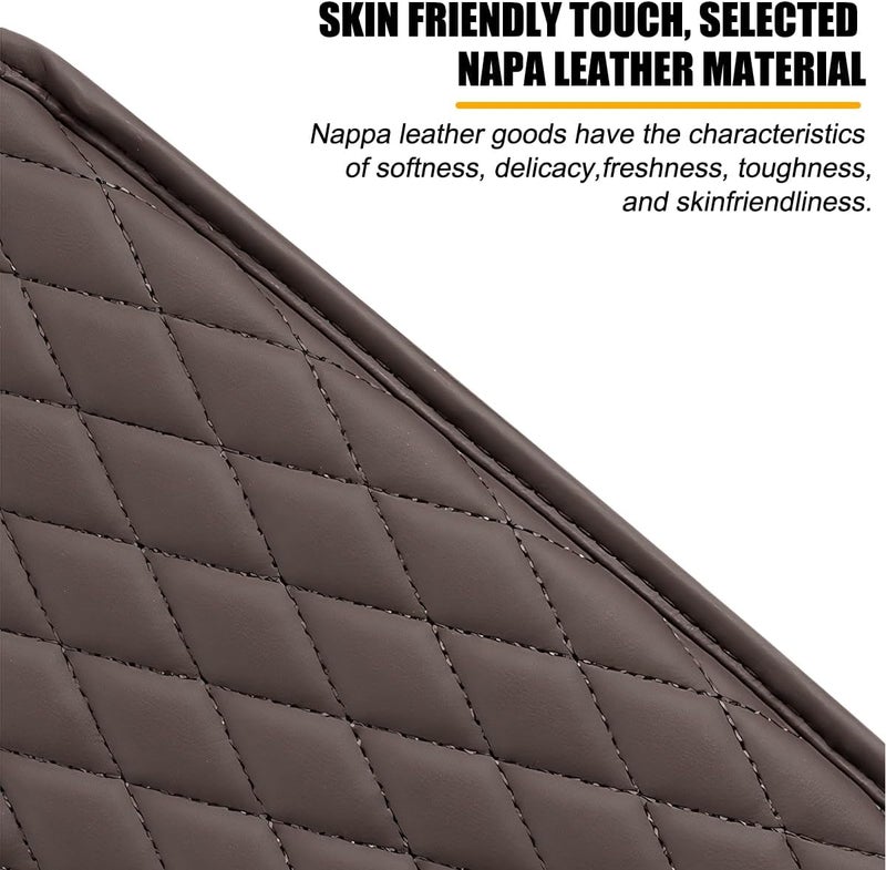 Mandark Car Center Console Cover, Microfiber Leather Vehicle Armrest Protector Cushion with 2 Storage Bags, Auto Interior Arm Rest Seat Box Pad Accessories, Universal for SUV, Sedan, Truck (Coffee) - Image 3